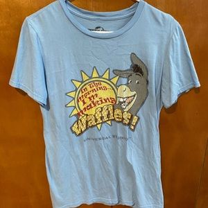 blue universal studios shrek shirt